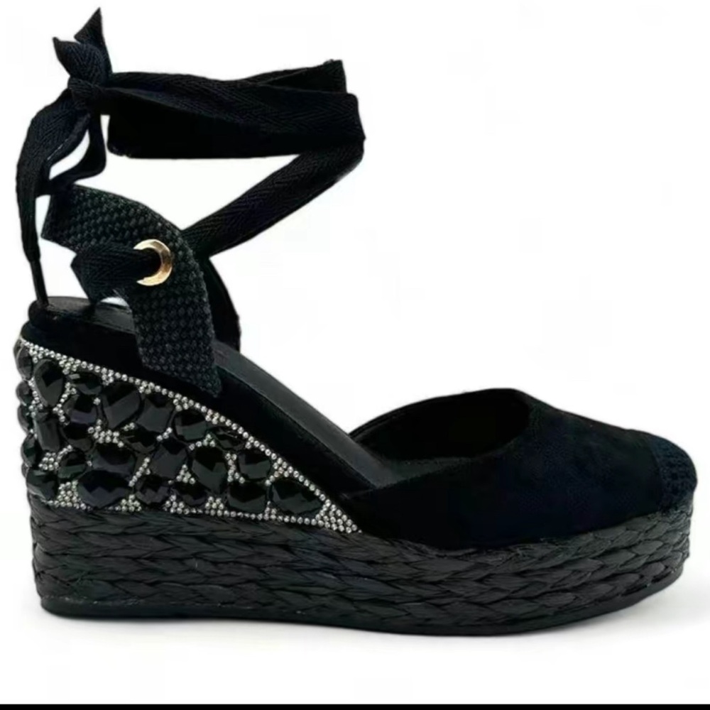 Womens Espadrilles Wedges Sandals Lace Up Platform Ankle Strap Summer Dress Shoe